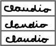 Three times 'claudio' written very similary